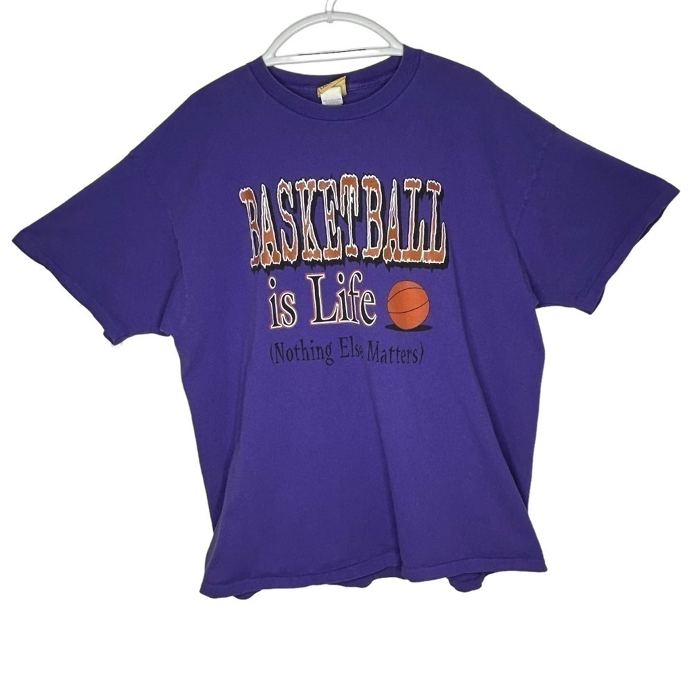 Vintage Basketball Is Life Duck Head Single Stitch T-shirt
